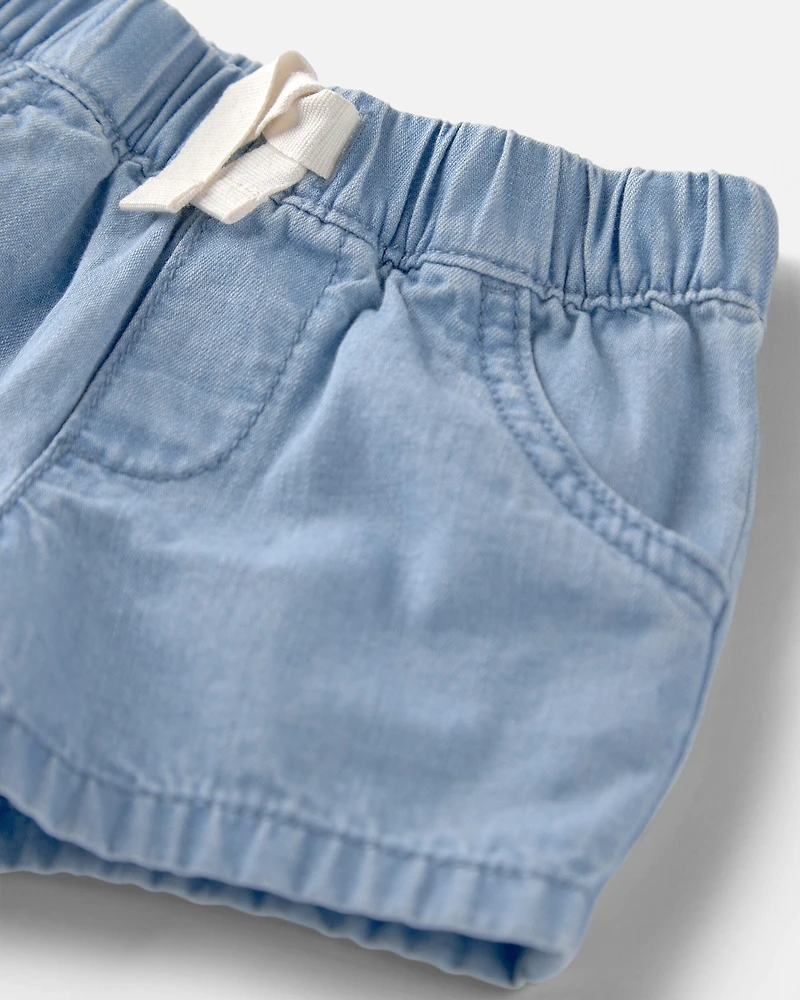 Baby Organic Cotton Chambray Shorts
