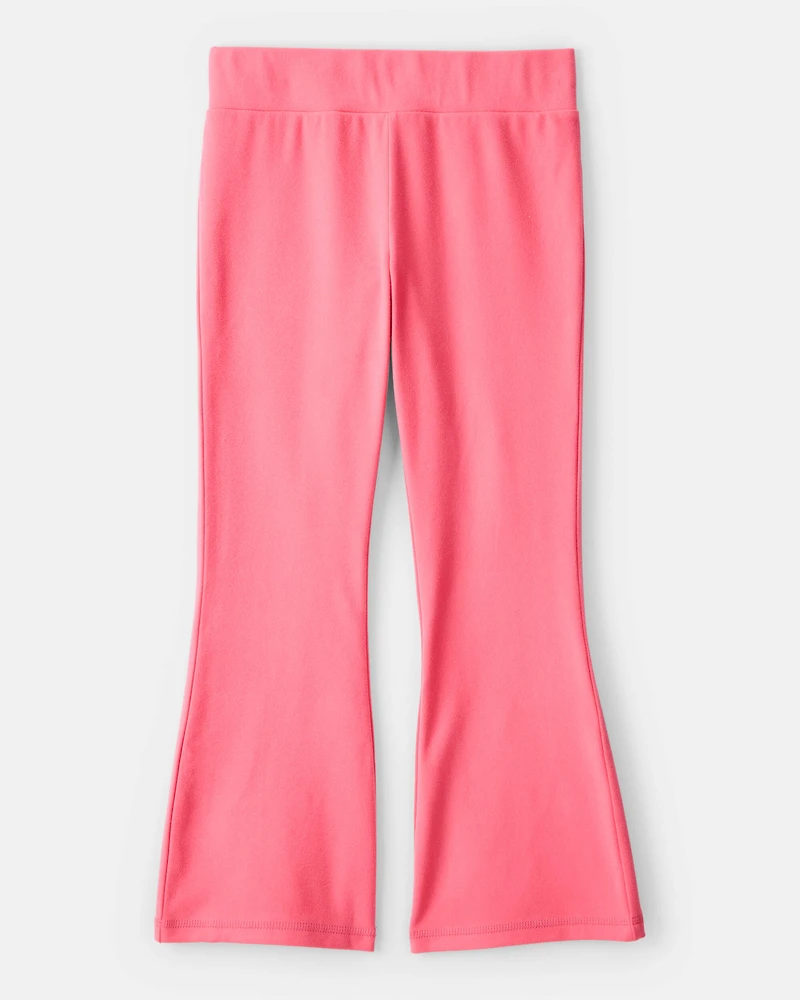 Girls Microfleece Flare Pants - Coral