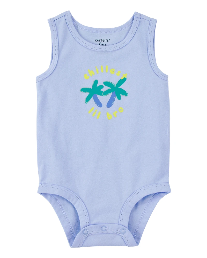 Baby Chillest Lil Bro Sleeveless Bodysuit