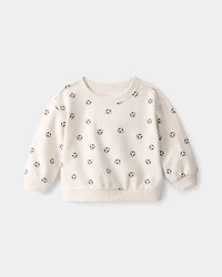 Baby Soccer French Terry Pullover Sweatshirt - Cream