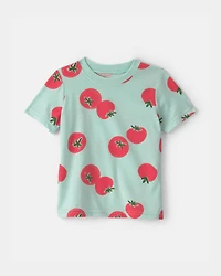 Toddler Tomato Print Graphic Tee - Green