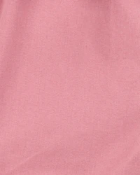 Baby Girl Sleeveless Canvas Romper -Pink