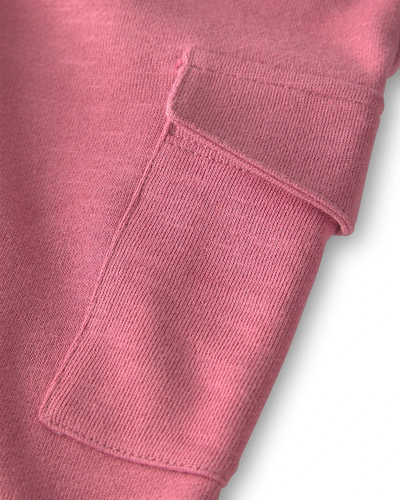 Girls Organic Cotton French Terry Cargo Pants