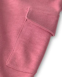 Girls Organic Cotton French Terry Cargo Pants