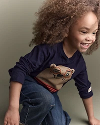 Toddler Boy Otter Long-Sleeve Relaxed Graphic Tee - Navy