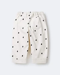 Toddler Girl Polka Dot Cuffed Barrel Pant - Ivory