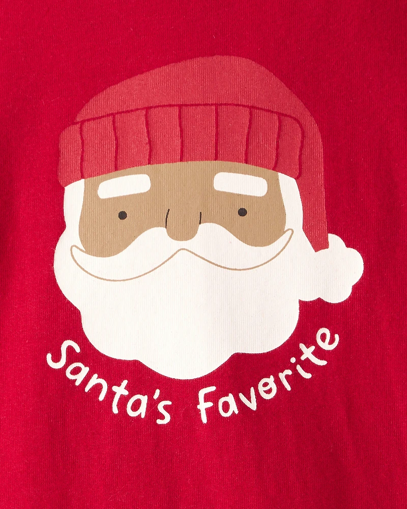 Baby Santa's favourite Cotton Graphic Bodysuit - Red
