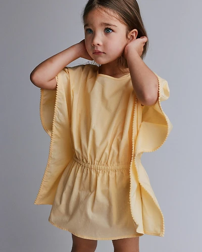 Toddler Girl Pom-Pom Swim Coverup - Yellow