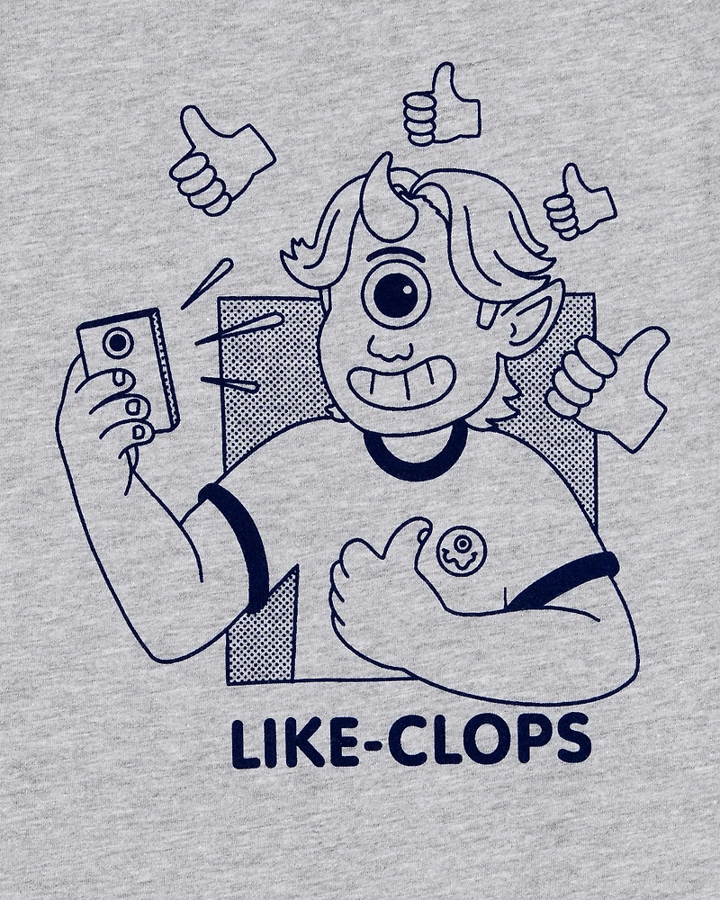 Boys "Like-Clops" Short-Sleeve Graphic Tee - Grey