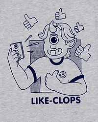 Boys "Like-Clops" Short-Sleeve Graphic Tee - Grey