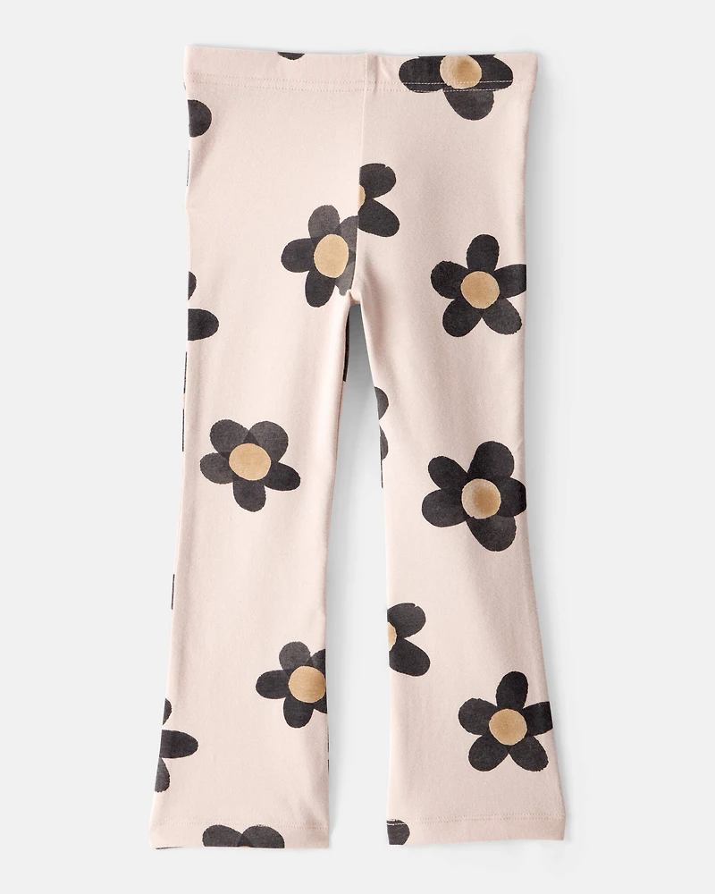 Toddler Girl Floral Cotton Flare Active Pants