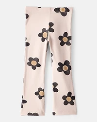 Toddler Girl Floral Cotton Flare Active Pants
