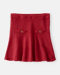 Girls Sweater-Knit Skirt - Red
