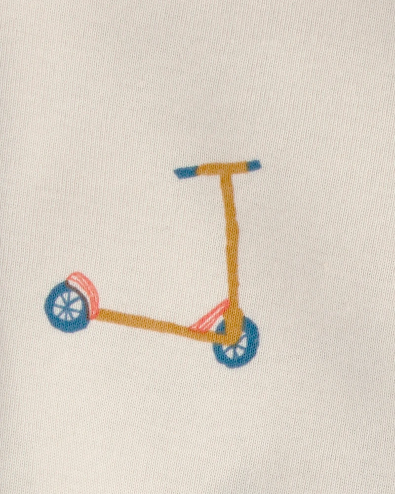 Baby Boy Scooter Short-Sleeve Romper - Cream