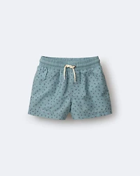 Toddler Boy Swim Trunk Dot Print - Pale Blue