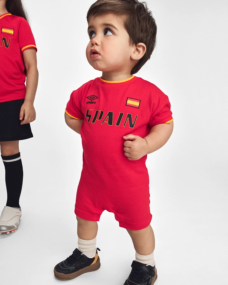 Baby Umbro Spain Soccer Romper - Red
