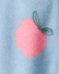 Baby Girl Apple Print Loose Fit Long-Sleeve Sleeper- Blue