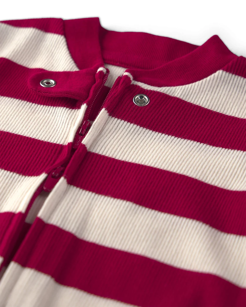 Baby Organic Cotton Ribbed Sleeper Stripes