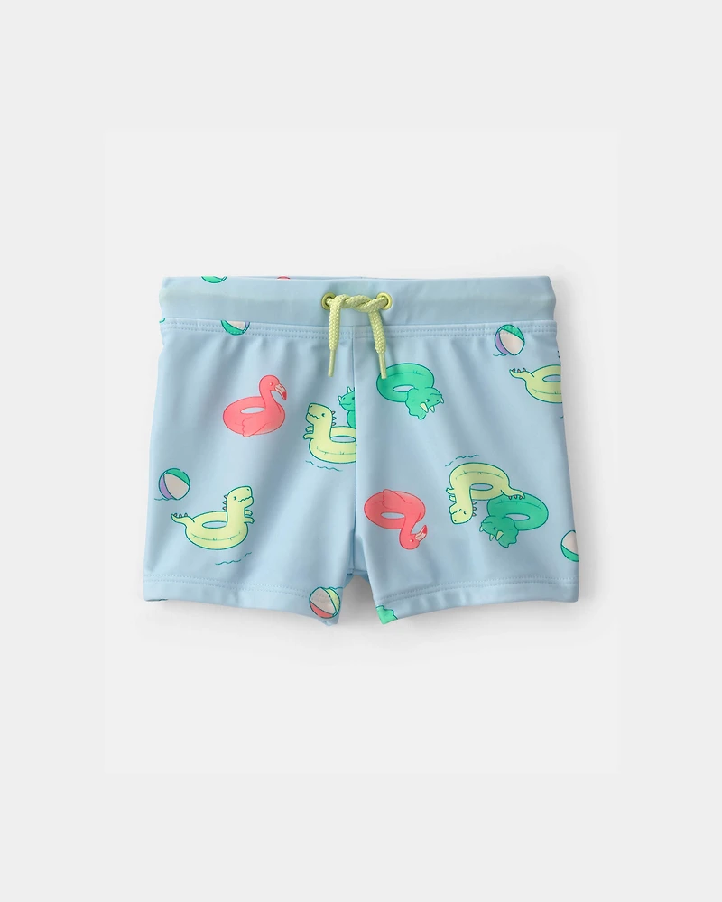 Baby Boy 2-Piece Dinosaur Rashguard Swimsuit Set - Green