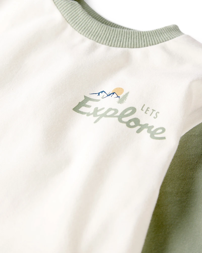 Baby Girl Organic Cotton Let's Explore Long-Sleeve Tee