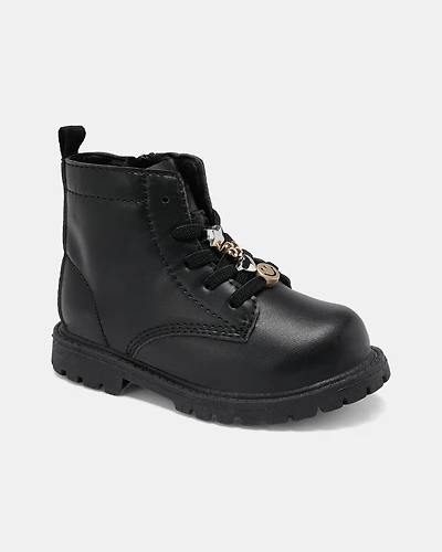 Toddler Boy Girl  Ankle Boots - Black