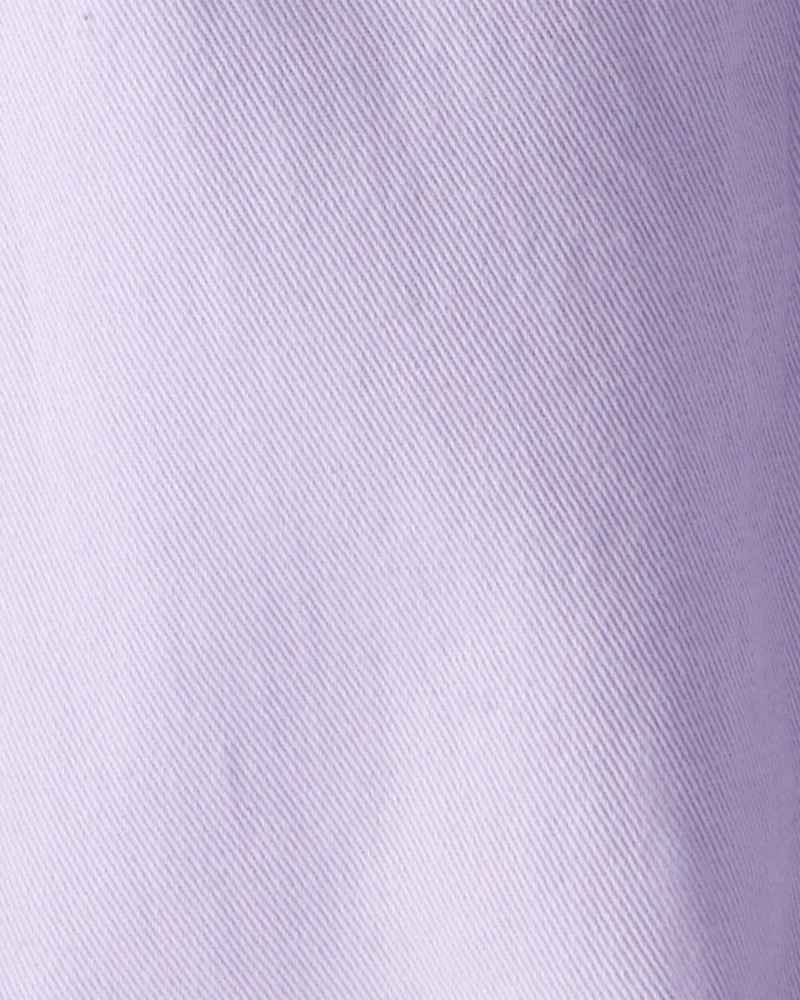 Toddler Girl Cotton Cargo Joggers - Purple