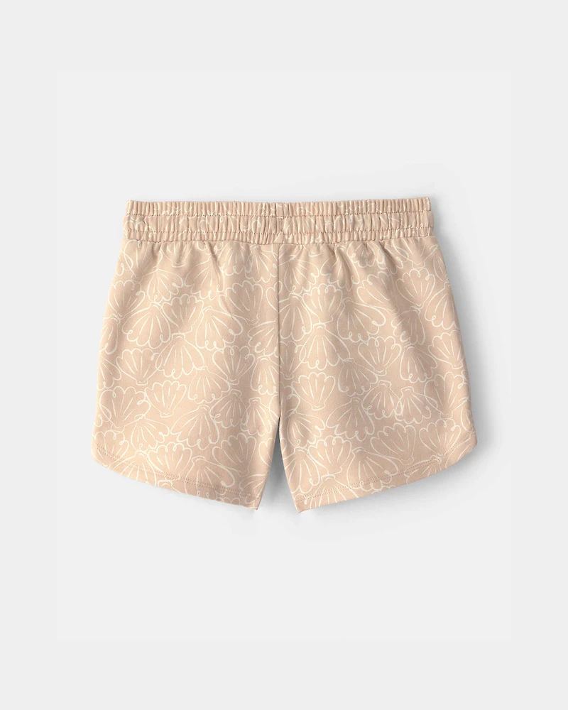 Girls Shell French Terry Shorts - Tan
