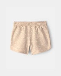Girls Shell French Terry Shorts - Tan