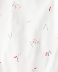 Baby Girl Paint Print PurelySoft Long-Sleeve Multipack Bodysuits - White/Purple