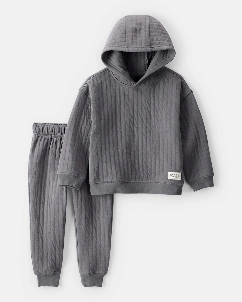 Baby Boy 2-Piece Hooded Tee & Pant Set - Grey
