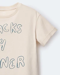 Toddler Snacks 4 Dinner Short-Sleeve Graphic Tee - Khaki