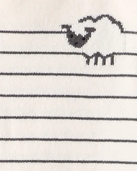 Baby Boy 2-Piece Sheep Striped Long-Sleeve Tee & Pant Set - White/Grey