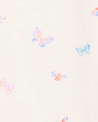 Toddler 1-Piece Butterfly 100% Snug Fit Cotton Romper PJs