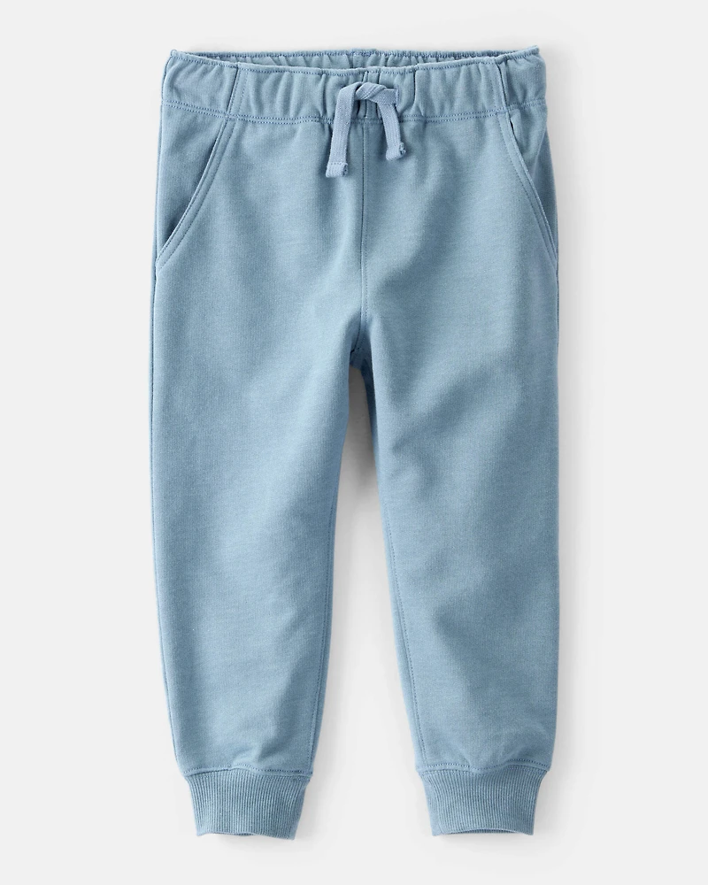 Toddler Boy Solid Fleece Cotton Jogger - Blue