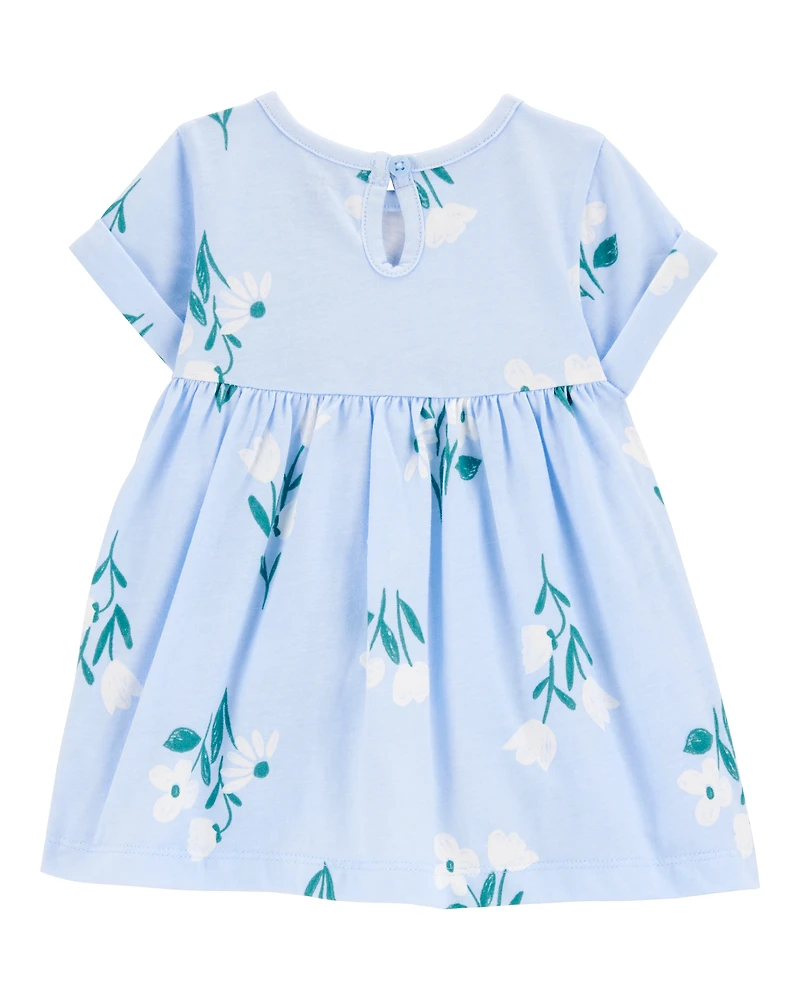 Baby Girl 2-Piece Floral Dress & Romper Set