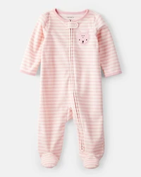 Baby Girl Deer Loose Fit Long-Sleeve Sleeper - Pink