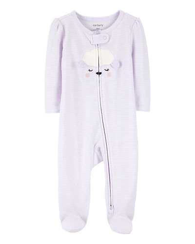 Baby Girl Lamb 2-Way Zipper Cotton Sleeper