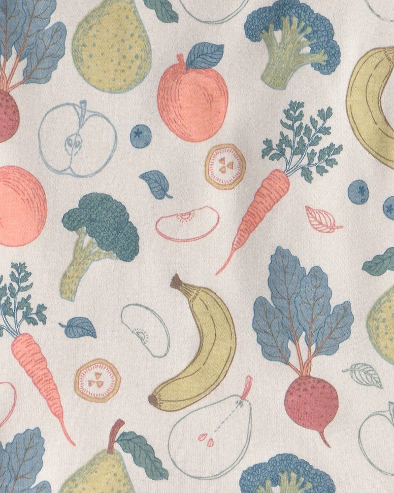 Kid 2-Piece Organic Cotton Pyjama Veggie Fruit Print