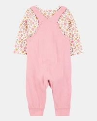 Baby 2-Piece Floral Long-Sleeve Tee & Coverall Set