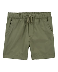 Boys Pull-On Poplin Shorts - Olive