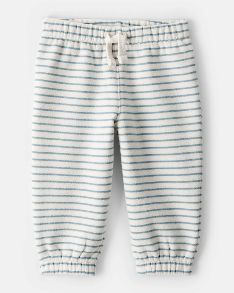 Baby Boy Stripe Fleece Pants - Blue
