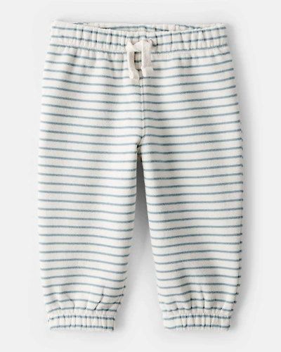 Baby Boy Stripe Fleece Pants - Blue