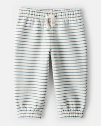 Baby Boy Stripe Fleece Pants - Blue