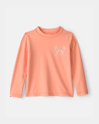 Toddler Boy Crab Solid Long-Sleeve Rashguard - Orange