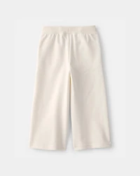 Toddler Girl French Terry Wide-Leg Active Pants - Ivory