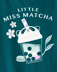 Girls Matcha Tea Long-Sleeve Graphic Tee - Green
