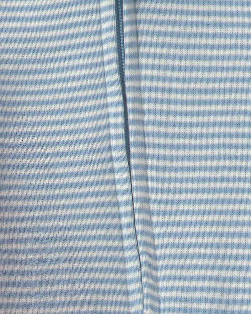Baby Boy 2-Pack Snug Fit Sleepers Stripe and Dino - Blue