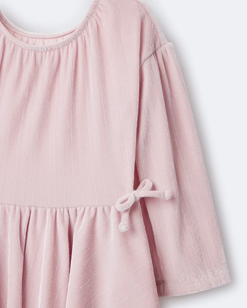 Toddler Girl Velvety Avenue Twirl™ Dress - Light Pink