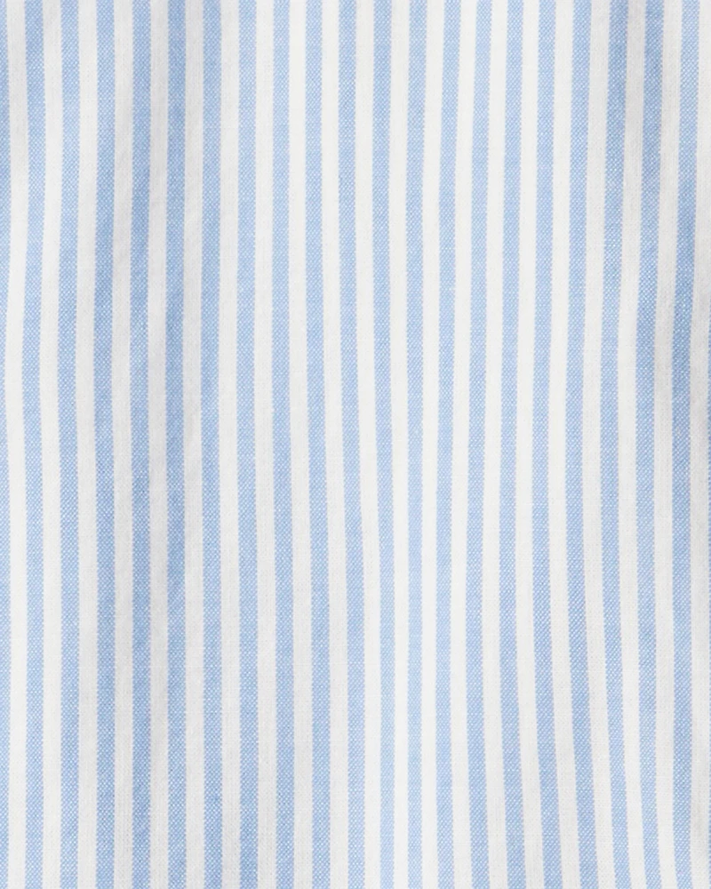 Kid Striped Long-Sleeve Shirt Dress