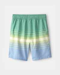 Boys Striped Swim Trunks - Black